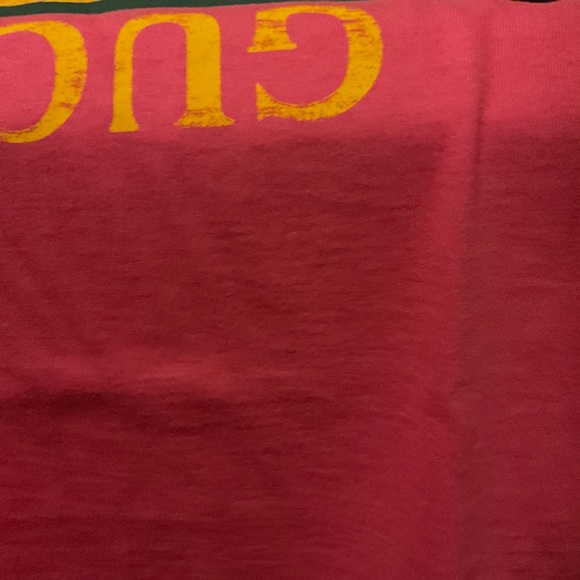 🆕GUCCI XL KIDS SIZE:10 SHORT-SLEEVE GREEN PINK 100% COTTON VINTAGE LOGO T-SHIRT - Picture 16 of 16